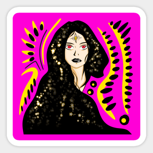 tarot woman ecopop art in stars Sticker